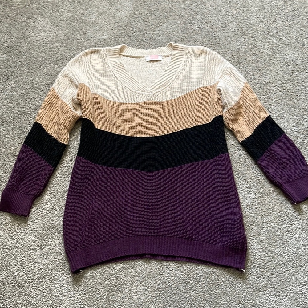 Color block over sized sweater